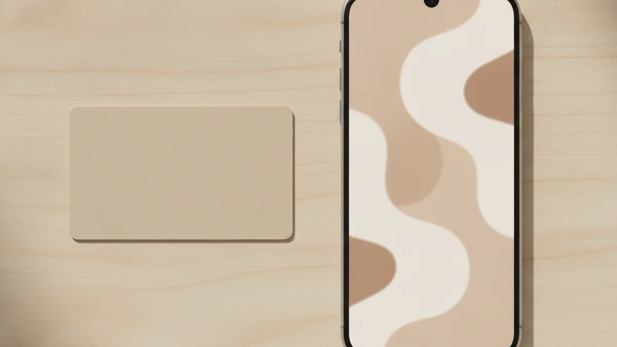 Carte bancaire et smartphone poses sur un bureau clair