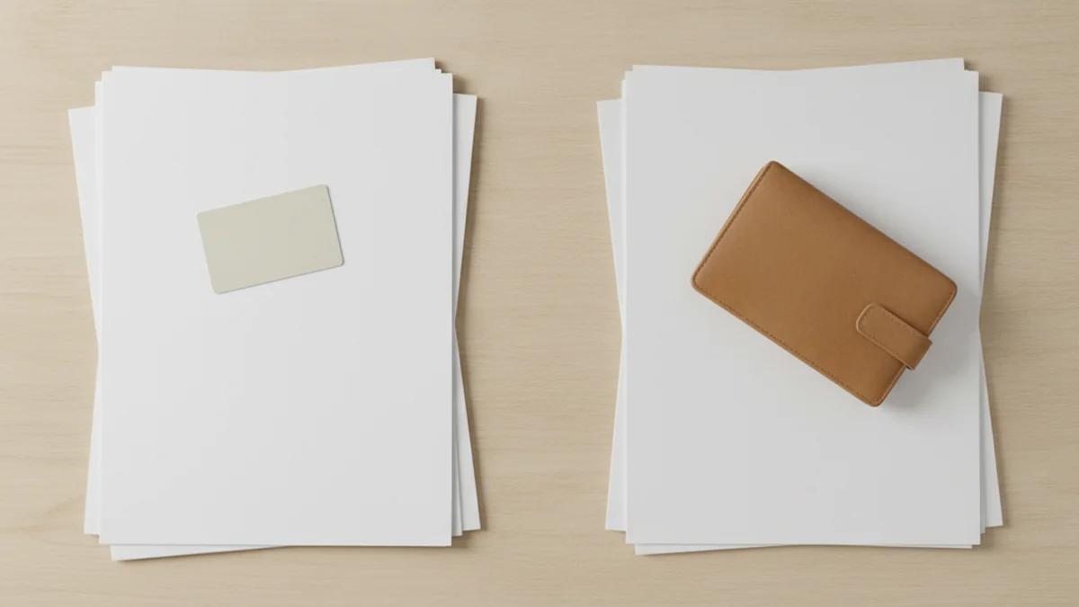 Deux piles de documents nettement separees sur un bureau