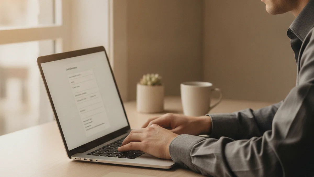 Independant ouvrant un compte depuis son ordinateur