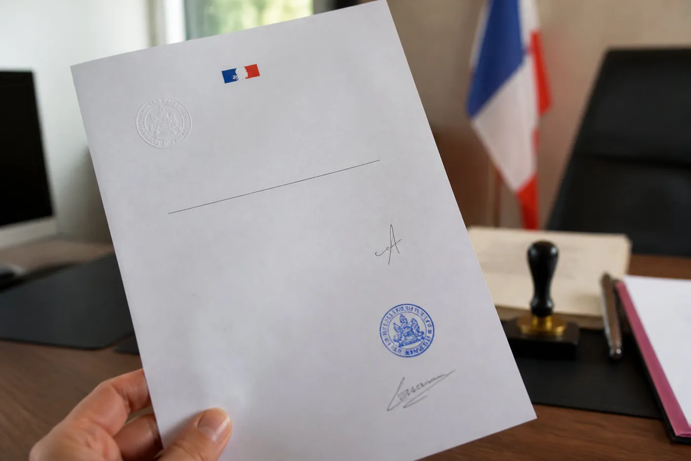 Documents comptables et administratifs d'une société posés sur un bureau