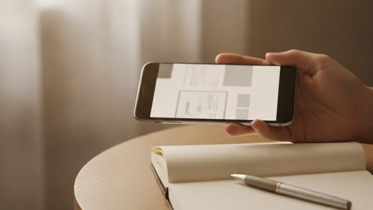 Facturation depuis un smartphone sur un coin de table